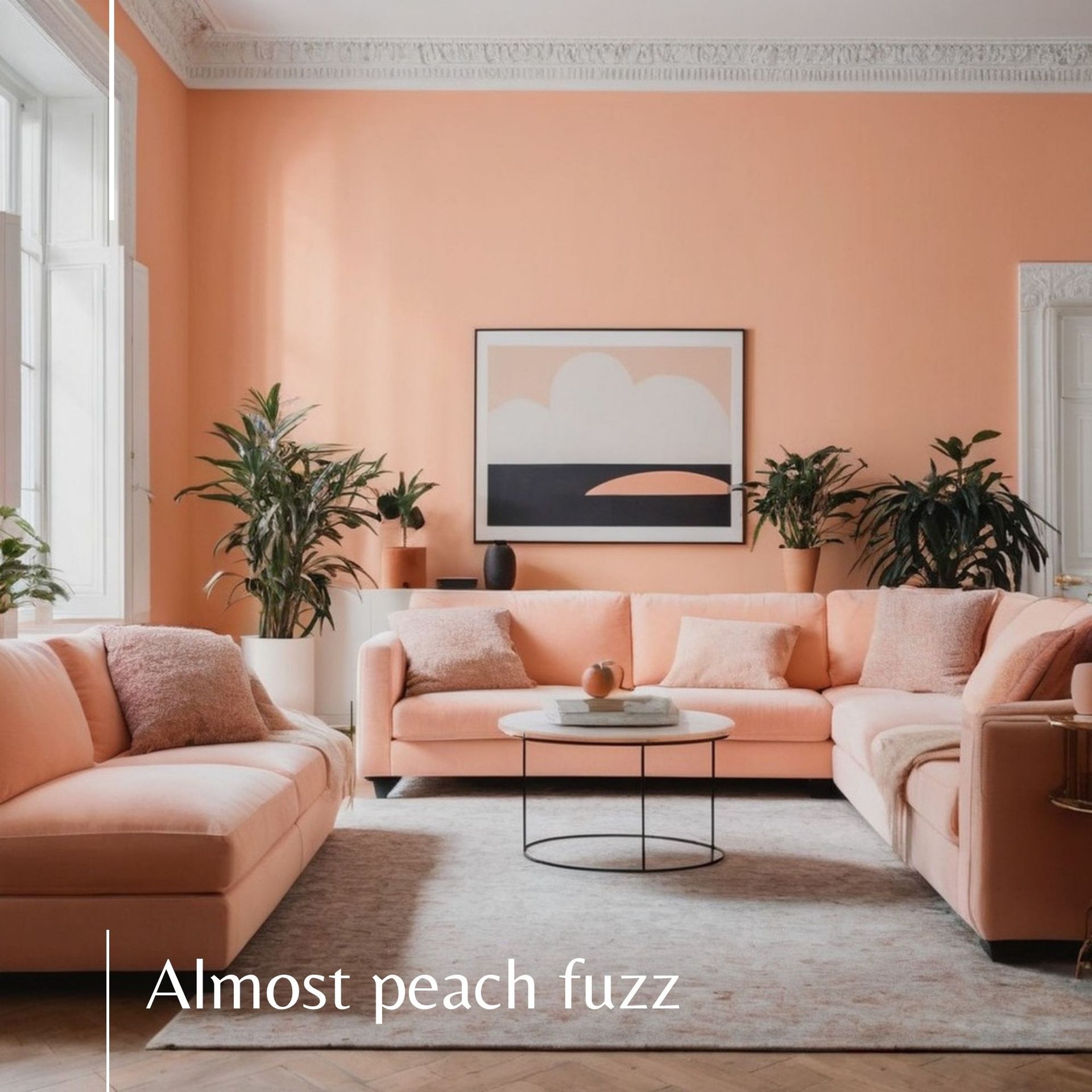 Almost peach sofa brings warm feeling 